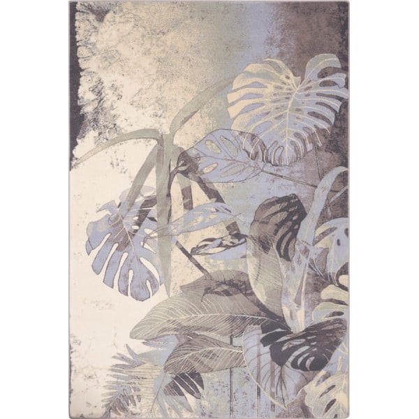Tappeto in lana grigio crema 200x300 cm Plants - Agnella