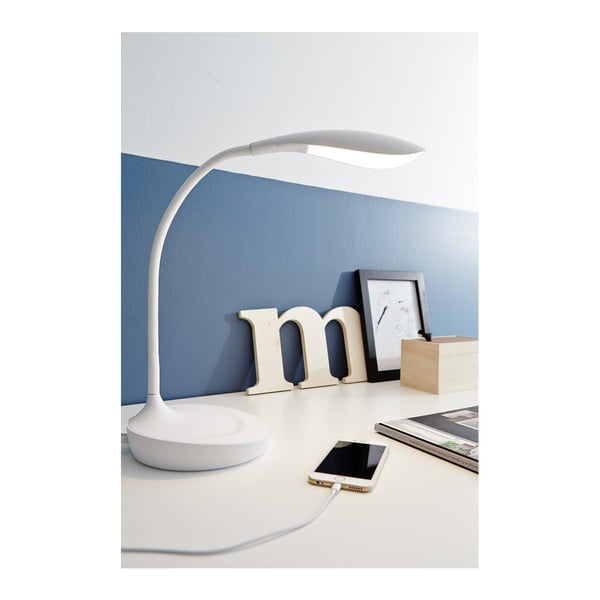 Lampada da tavolo bianca con porta USB Swan - Markslöjd-image-2