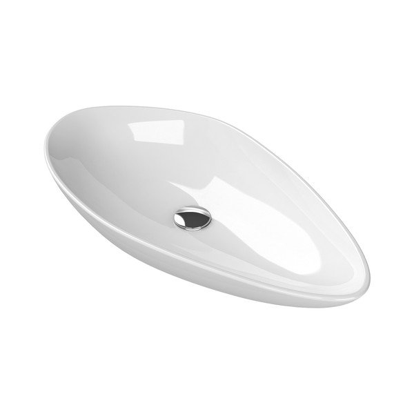 Lavabo bianco in ceramica 74x38,5 cm Ovali – Sapho-image-2