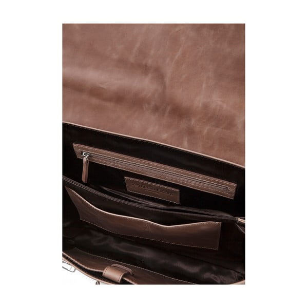 Cartella da uomo in pelle di vitello marrone cognac - Ferruccio Laconi-image-3