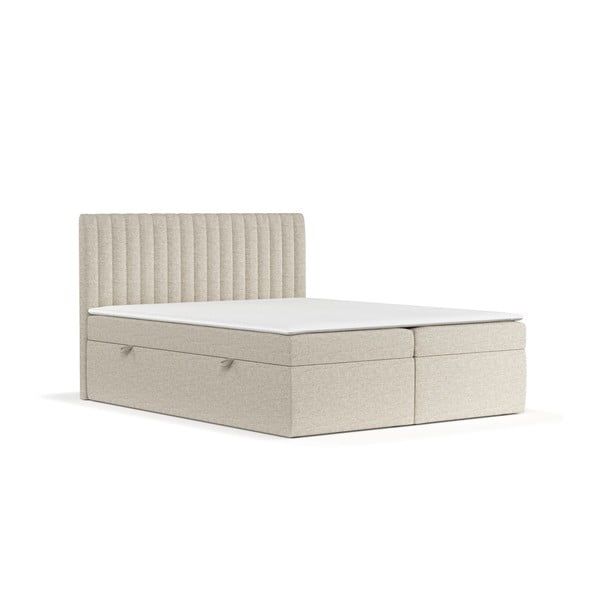 Letto boxspring beige con contenitore 140x200 cm Spencer - Maison de Rêve