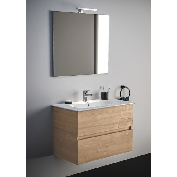 Mobile a sospensione per sottolavabo in rovere naturale 80x55 cm Eurovit+ - Ideal Standard-image-1