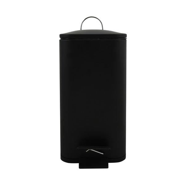 Cestino per la spazzatura nero opaco in acciaio con pedale 5 l   Erik – Spirella-image-3