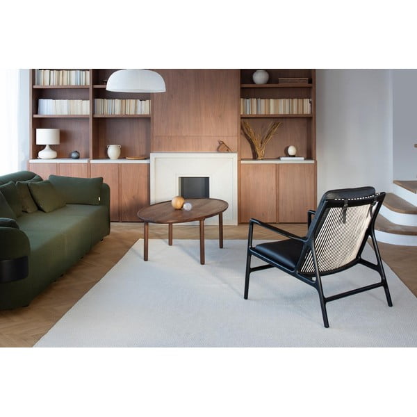 Poltrona in pelle di colore nero-naturale Dedo - Gazzda-image-1