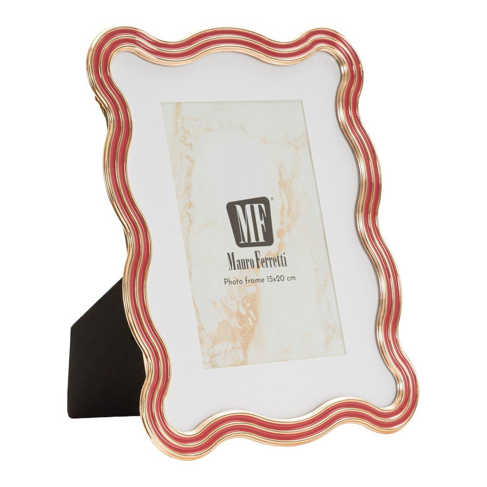 Cornice rossa/dorata in metallo/in vetro verticale con sostegno 17,5x22,5 cm Elizabeth – Mauro Ferretti | Cornici