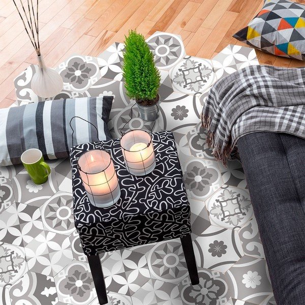 Set di 10 adesivi impermeabili per pavimenti Adamo, 20 x 18 cm - Ambiance-image-3