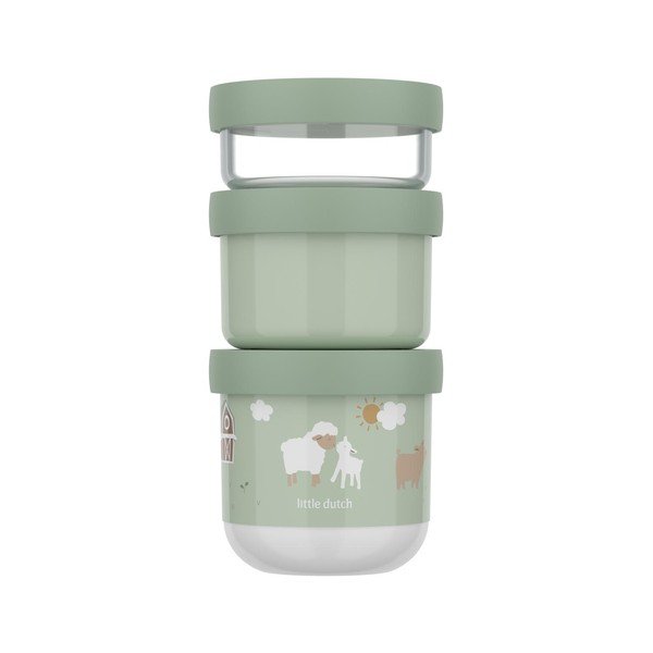 Portapranzo per bambini verde chiaro in plastica 3 pz Little Farm – Mepal-image-3