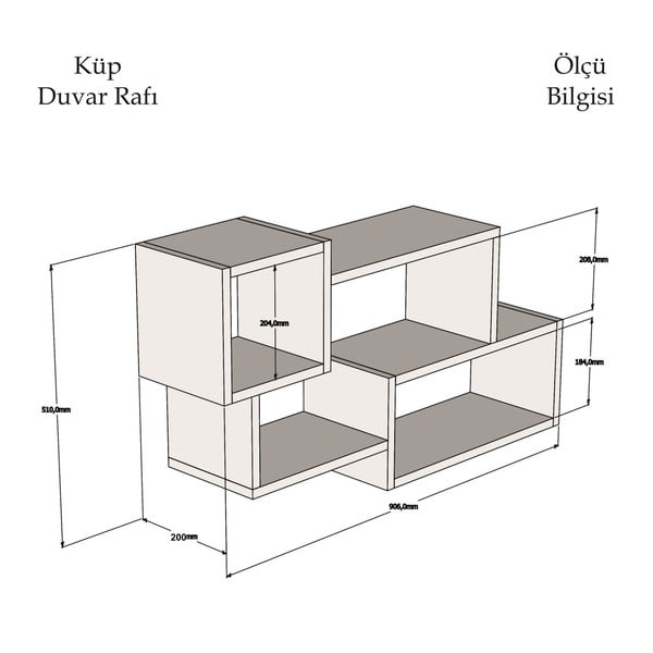 Mensola a muro bianco-marrone Afro - Puqa Design-image-2