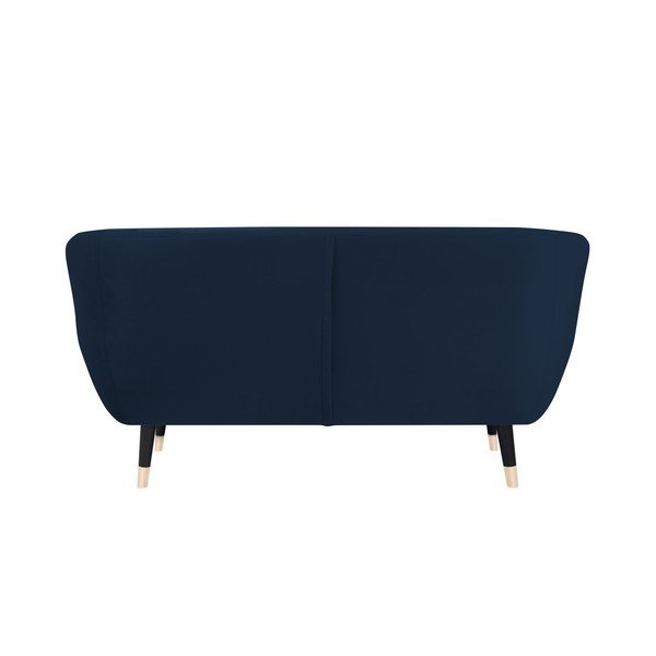 Divano blu scuro con gambe nere Amelie, 158 cm - Mazzini Sofas-image-4