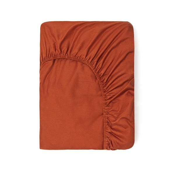 Lenzuolo elastico in cotone arancione scuro, 180 x 200 cm - Good Morning