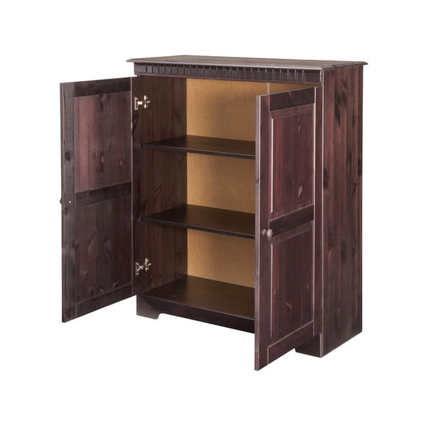 Madia in legno di pino marrone 100x35 cm Cubrix - Støraa-image-1