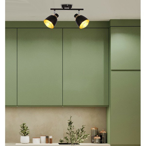 Lampada da soffitto nera con paralume in metallo 41,5x10 cm Aleksandria - Candellux Lighting-image-1