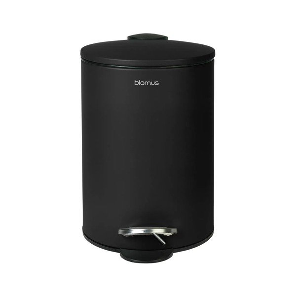 Cestino per la spazzatura nero in acciaio con pedale 3 l Tubo – Blomus