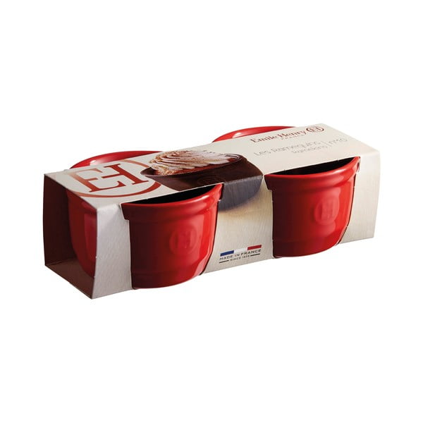 Set di 2 stampi in ceramica rossa ramequin N°10 - Emile Henry-image-1