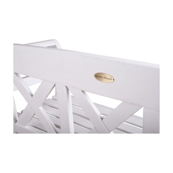 Panchina da giardino in legno bianco Vancouver - Garden Pleasure-image-1