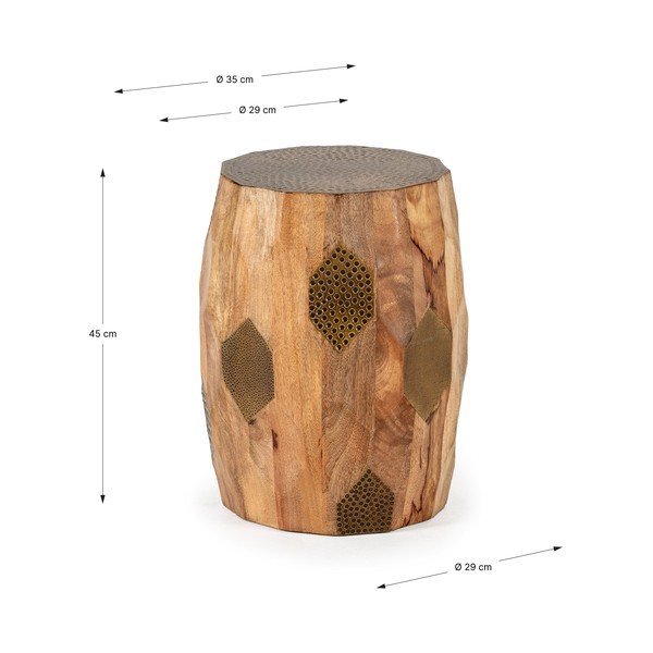 Tavolino rotondo in mango massiccio ø 29 cm Fabia – MOME-image-4