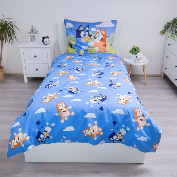 Set copripiumino e federa da bambini in cotone per letto singolo 140x200 cm Bluey – Jerry Fabrics-image-3