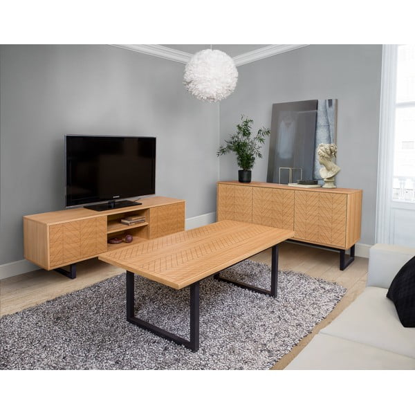 Cassettiera in rovere decorato, 175 x 75 cm Camden Herringbone - Woodman-image-4