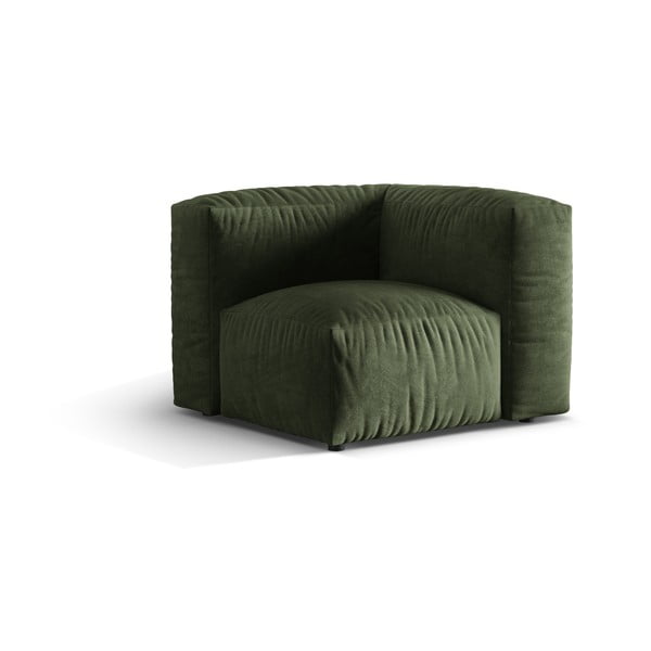 Parte divano componibile verde (con composizione variabile) con rivestimento in velluto Martina – Micadoni -image-1