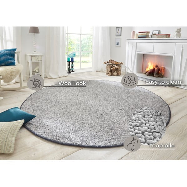 Tappeto circolare grigio, ⌀ 200 cm Wolly - BT Carpet-image-4