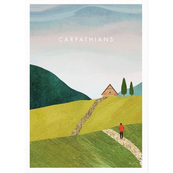 Poster 50x70 cm Carpathians - Travelposter
