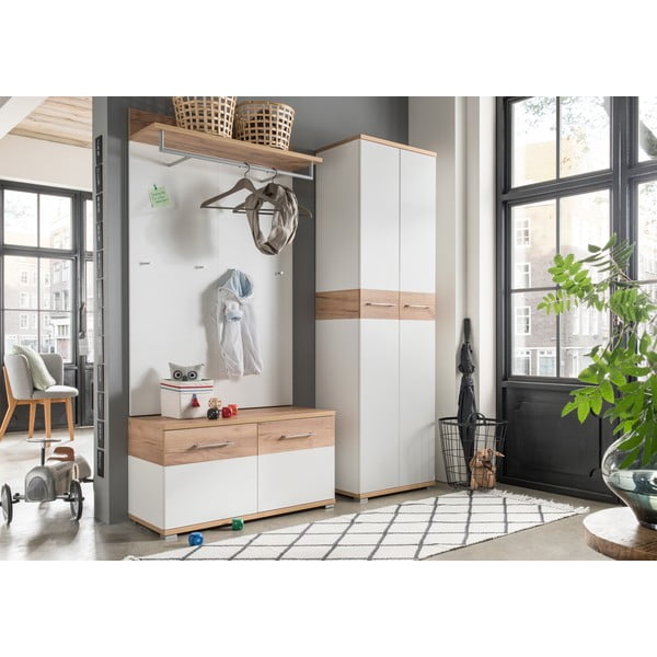 Armadio bianco naturale in rovere 59x199 cm Topix - Germania-image-1