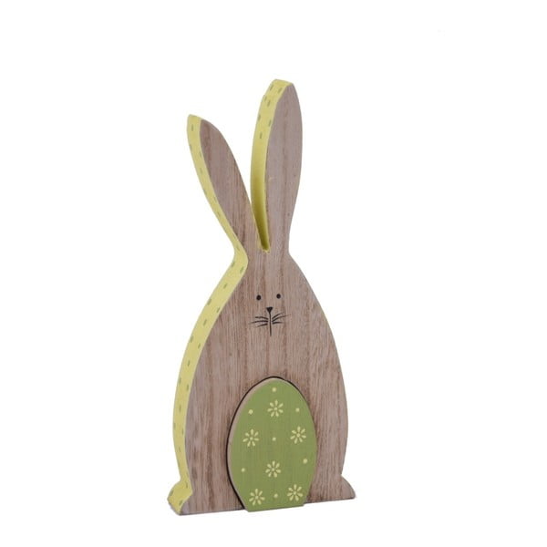 Dřevěná dekorace ve tvaru zajíčka Ego Dekor, 9,5 x 20 cm