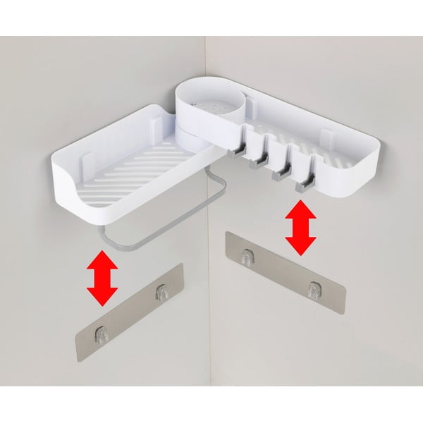 Mensola angolare bianca autoportante per bagno - Maximex-image-4
