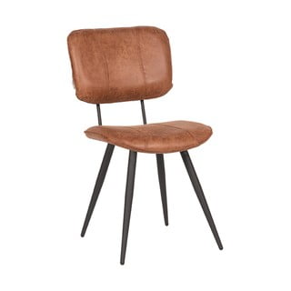 Set di 2 sedie da pranzo in pelle marrone cognac Fos - LABEL51