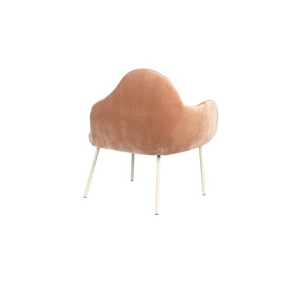 Poltrona color pesca con rivestimento in velluto Friuli – Zuiver-image-4