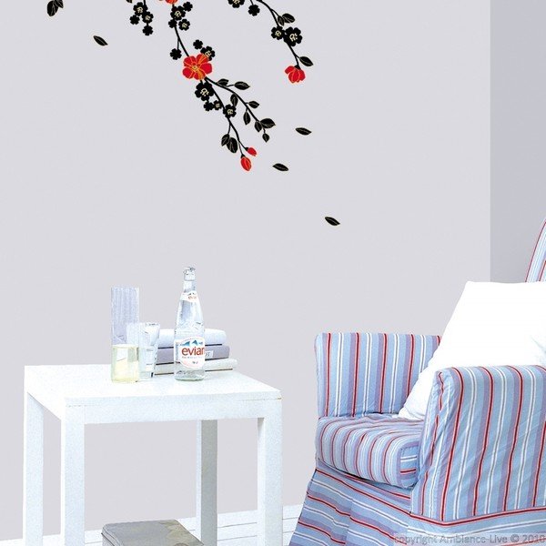 Adesivo Albero e fiori rossi - Ambiance-image-2