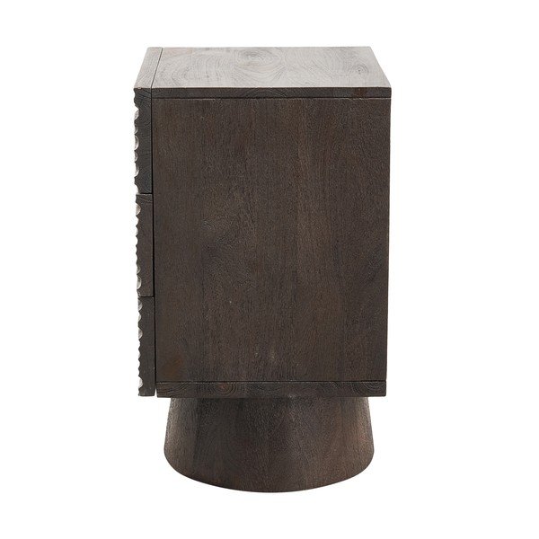 Comodino marrone scuro in mango massiccio Crumble – WOOOD-image-3