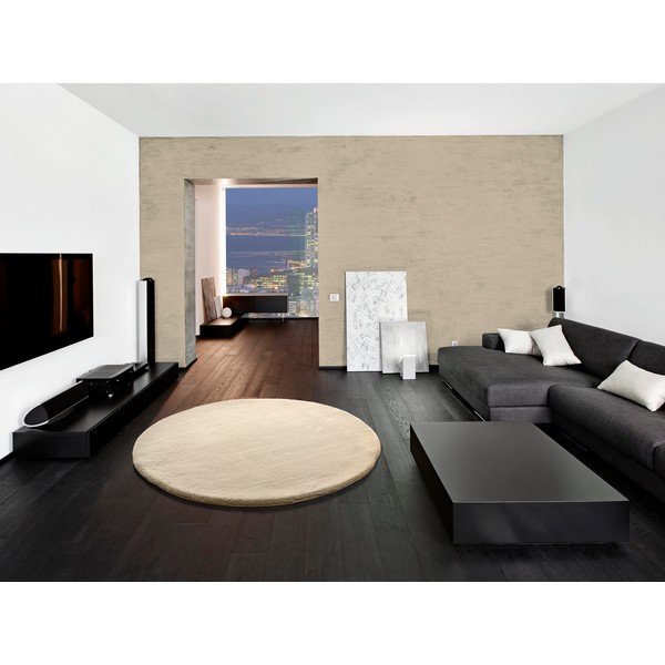 Tappeto beige , Ø 120 cm Fox Liso - Universal-image-1