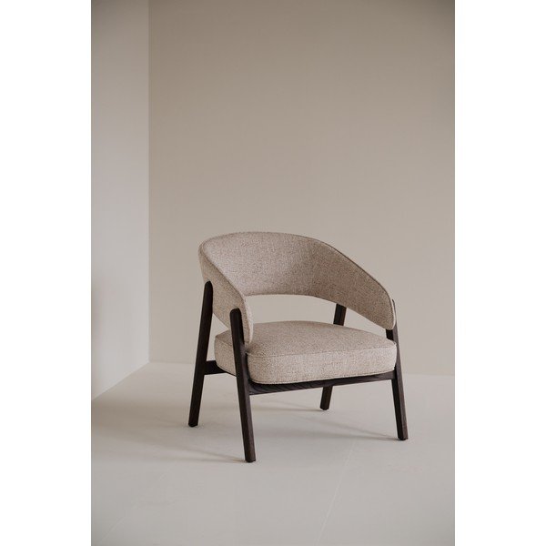 Poltrona beige/colore naturale scuro Barnaby – Rowico-image-1