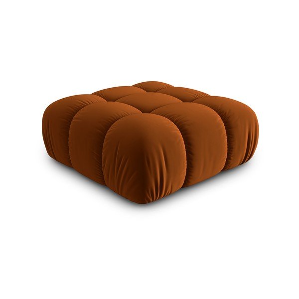 Pouf in velluto arancione Bellis - Micadoni Home-image-3