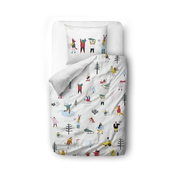 Biancheria da letto singola per bambini in cotone sateen 135x200 cm Funny Winter Crew - Butter Kings