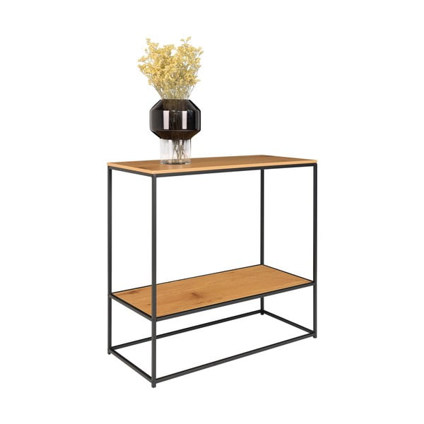 Consolle con piano in rovere decorato in colore naturale 80x36 cm Vita - House Nordic-image-2