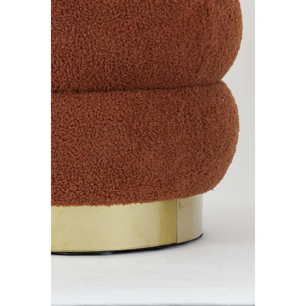 Sgabello in tessuto bouclé arancione Kimi - Light & Living-image-1