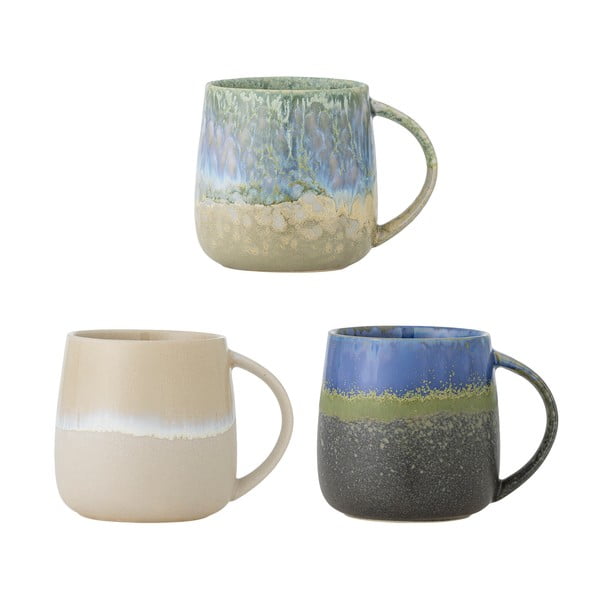 Tazze in set blu e beige in gres 3 pz 460 ml Cloe – Bloomingville