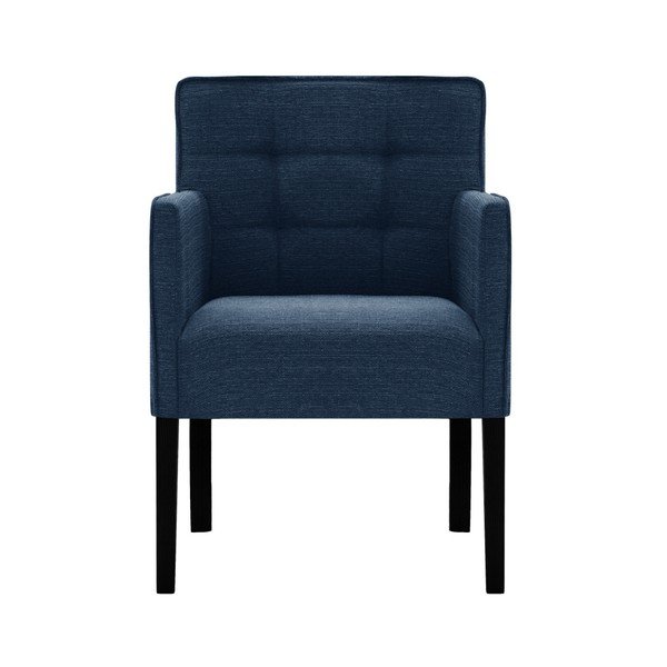 Sedia blu con gambe in faggio nero Freesia - Ted Lapidus Maison-image-1