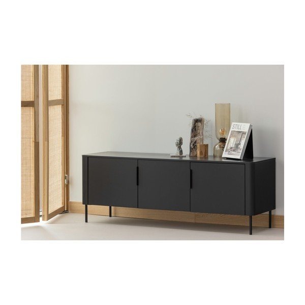 Mobile TV nero opaco in pino massiccio 154x56x44 cm Gunnar – WOOOD-image-1