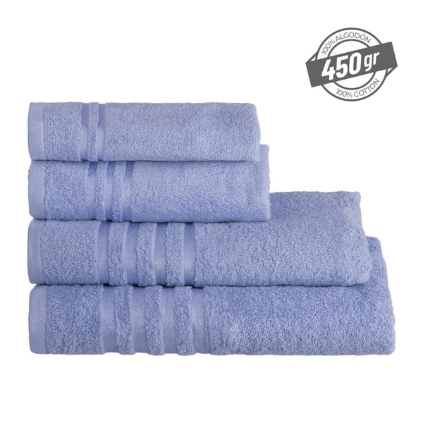 Asciugamano tipo terry blu in cotone 30x50 cm Simple – Casa Selección-image-4