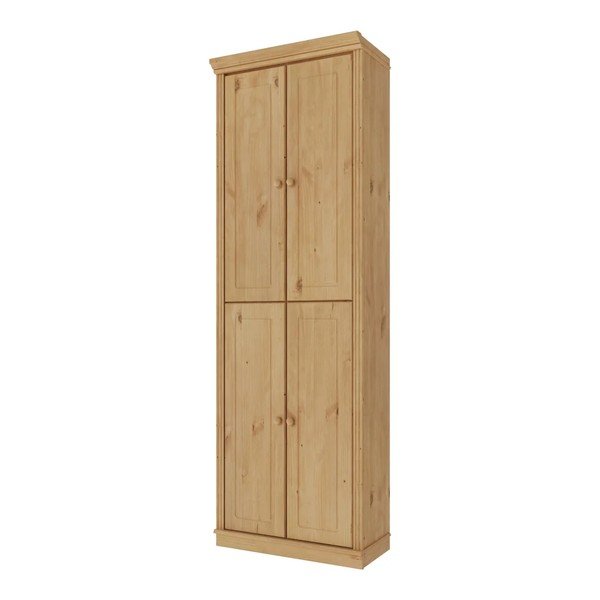 Armadietto colore naturale chiaro in pino massiccio 74x223x37 cm Anita – Støraa-image-3