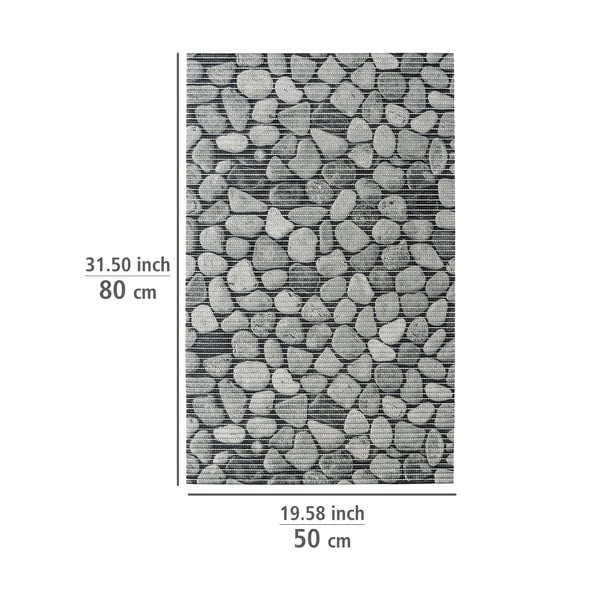 Tappetino da bagno in plastica grigio 50x80 cm Sassi - Wenko-image-3