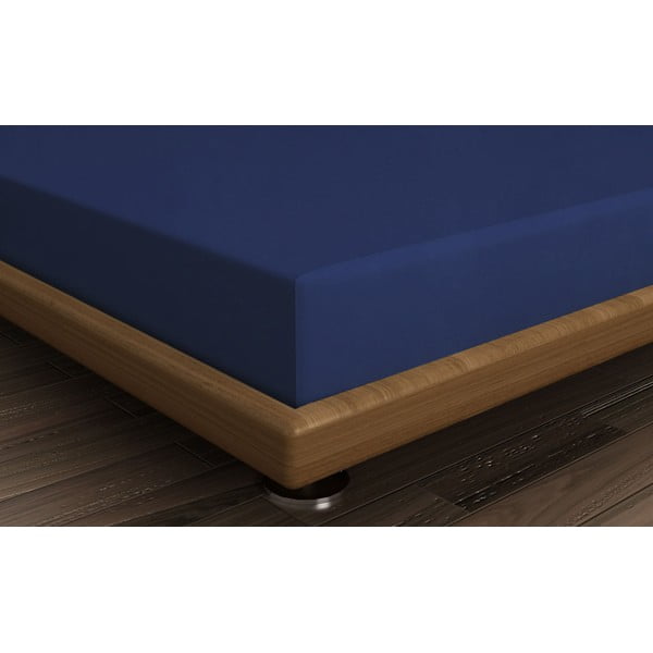 Lenzuolo con angoli in blu scuro in cotone 140x200 cm – Mijolnir-image-1