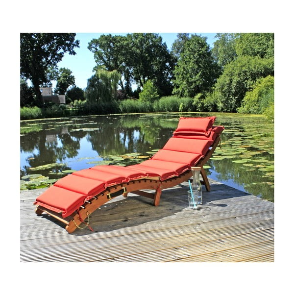 Lettino pieghevole da giardino in legno di eucalipto con seduta bifacciale Nassau - Garden Pleasure-image-3