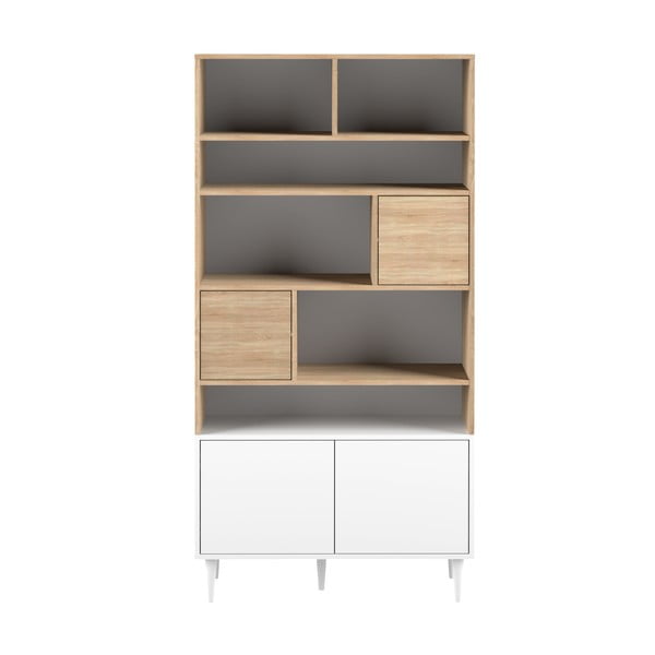 Libreria bianca in rovere 90x180 cm Horizon - TemaHome