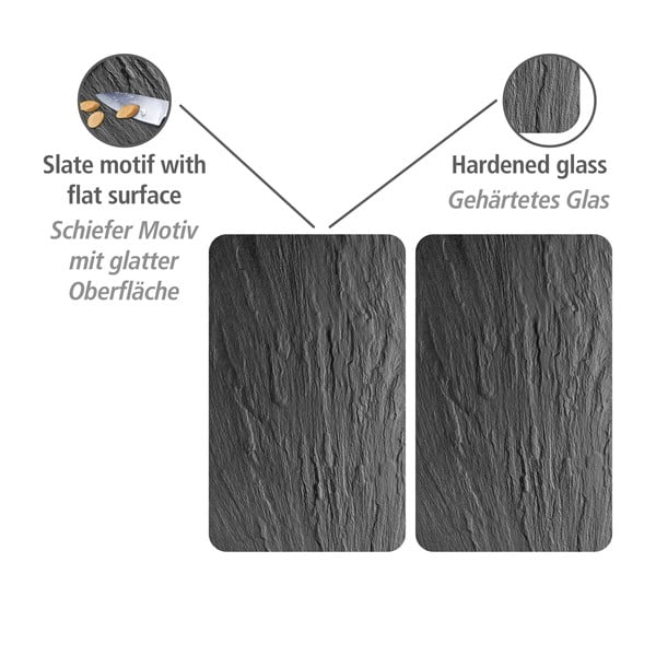 Set di 2 coperchi in vetro per fornello statale XL, 40 x 52 cm Universal - Wenko-image-2