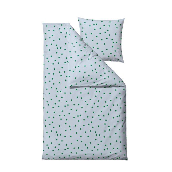 Biancheria da letto singola in cotone sateen verde-blu 140x200 cm Solaris - Södahl
