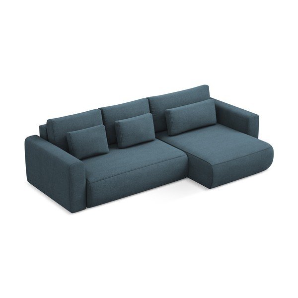 Divano angolare blu allungabile/con contenitore (con penisola a destra/con chaise lounge) Kapua – Makamii-image-2